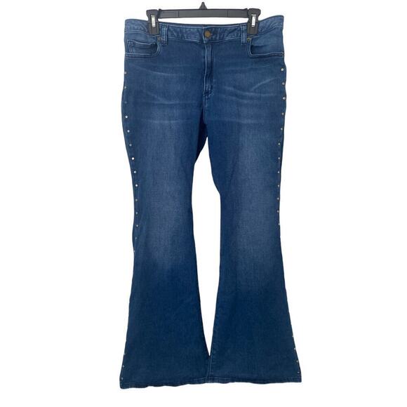 Michael Kors Denim - Michael Kors Selma Flare High Waisted Studded Jeans - Size 34"